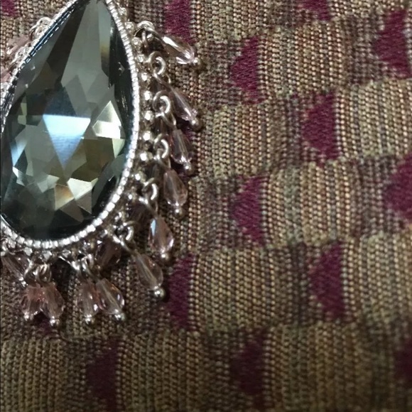 Gorgeous statement necklace with fringe and chain - Picture 5 of 6